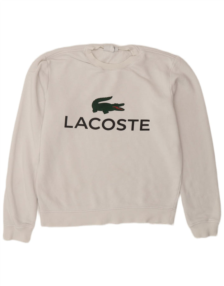 Ανδρικό γραφικό φούτερ Lacoste Jumper Μέγεθος 3 Μικρό λευκό βαμβακερό