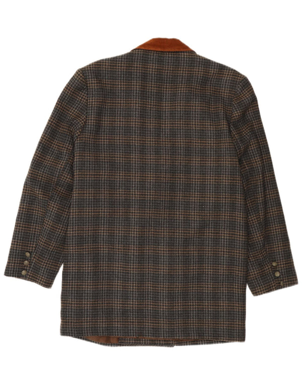 VINTAGE Ανδρικό Longline Blazer Jacket UK 40 Large Grey Houndstooth