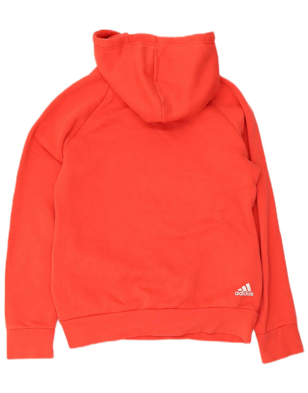 Adidas Γυναικείο Γραφικό Hoodie Jumper UK 10 Small κόκκινο βαμβακερό