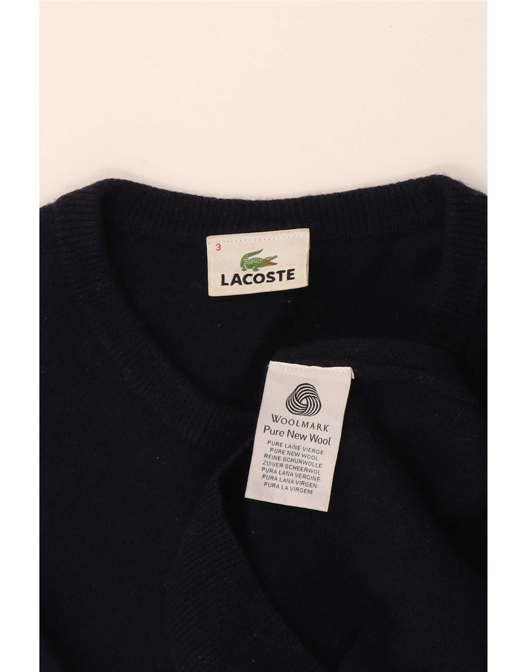 Ανδρικό πουλόβερ Lacoste Crew Neck Jumper Μέγεθος 3 Small Navy Blue New Wool