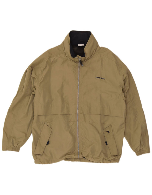 Ανδρικό μπουφάν βροχής με κουκούλα Diadora UK 38 Medium Khaki Polyamide