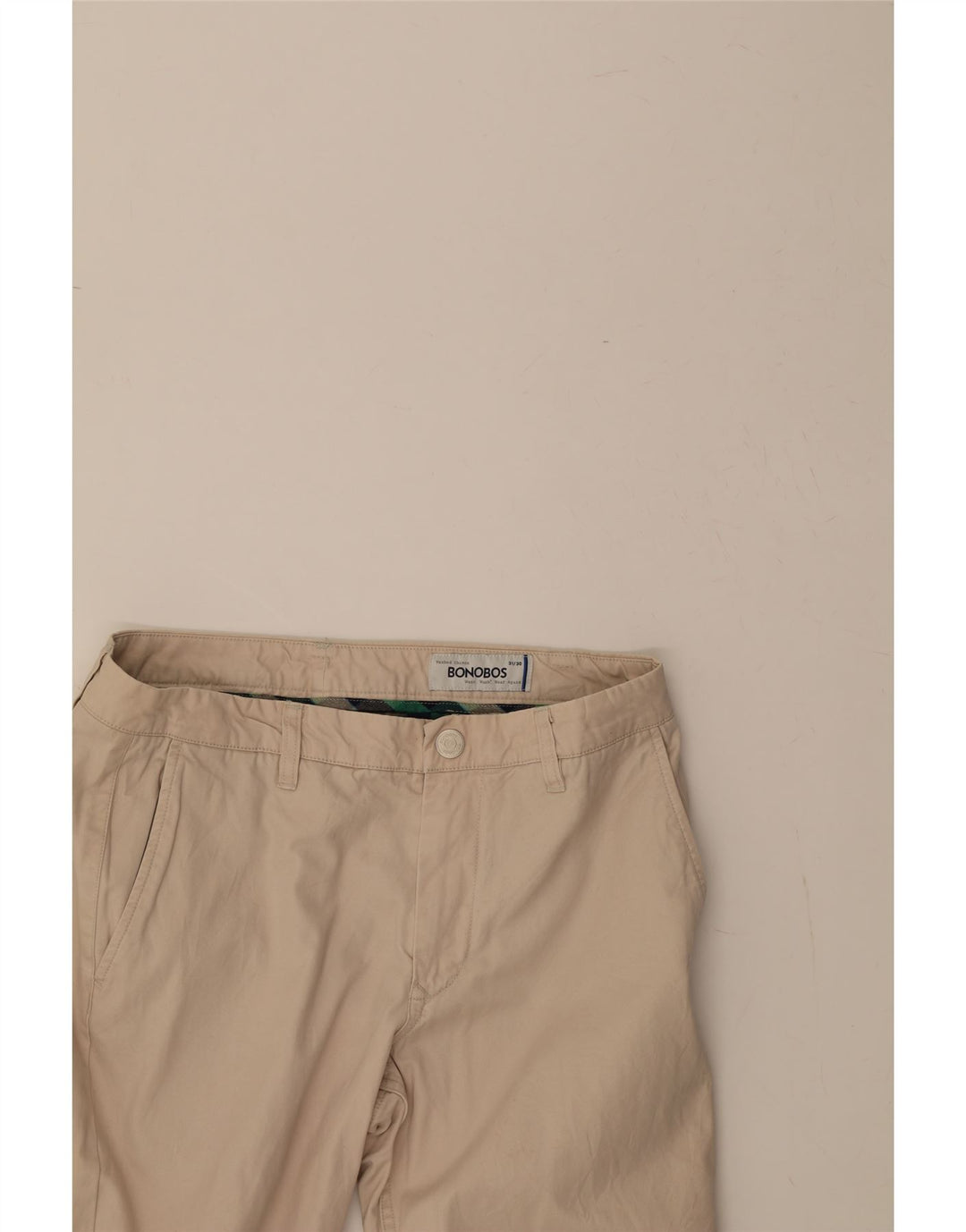 BONOBOS Mens Straight Chino Trousers W31 L30 Beige Vintage BONOBOS and Second-Hand BONOBOS from Messina Hembry 