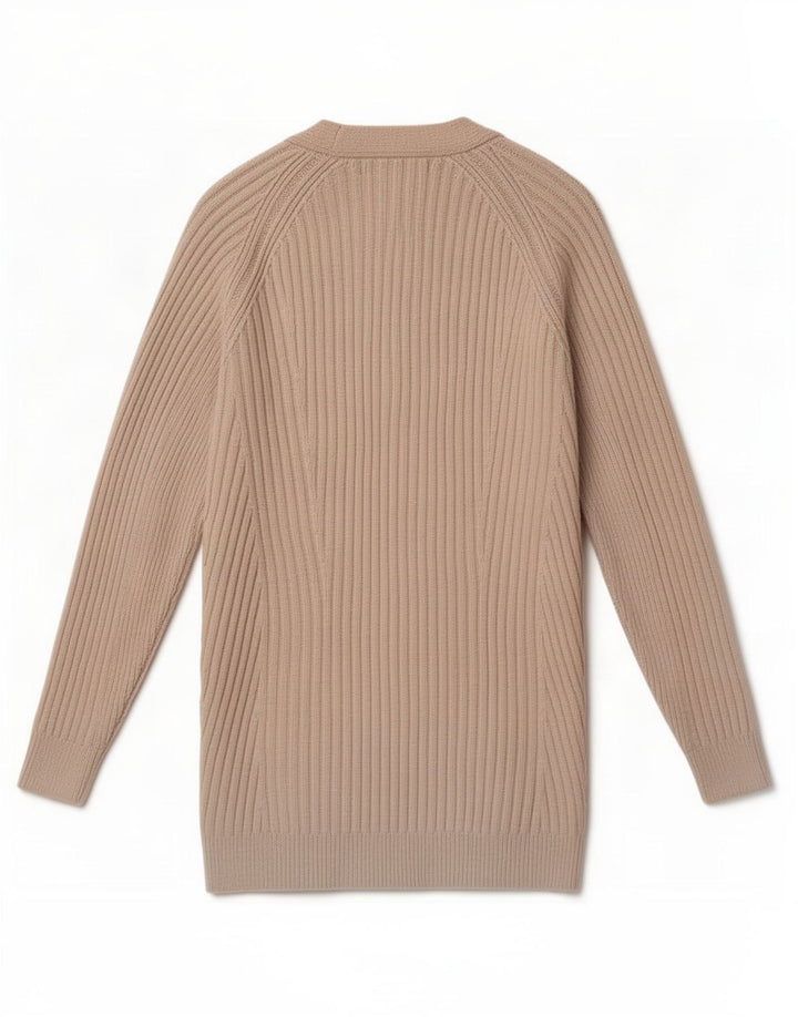 Marks & Spencer Γυναικείο ανοιχτό πουλόβερ ζακέτα UK 10 Small Beige Polyester