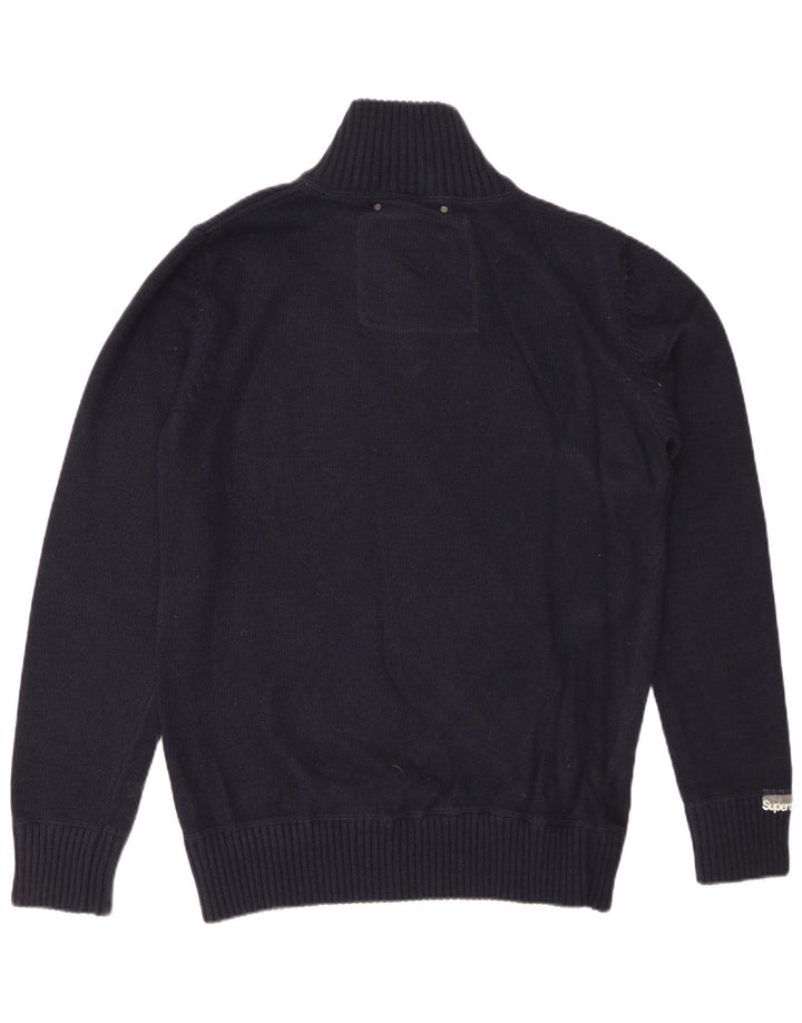 Ανδρικό πουλόβερ με φερμουάρ SUPERDRY XL Navy Blue Viscose