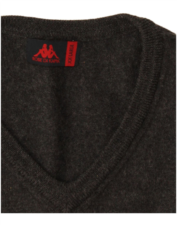 KAPPA Ανδρικό πουλόβερ με V λαιμόκοψη 2XL Γκρι