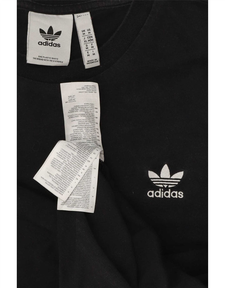 Ανδρικό T-Shirt Adidas Τοπ μεσαίο μαύρο βαμβακερό