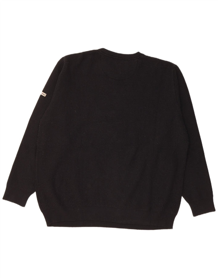 North POLE Ανδρικό πουλόβερ με λαιμόκοψη 2XL μαύρο μάλλινο