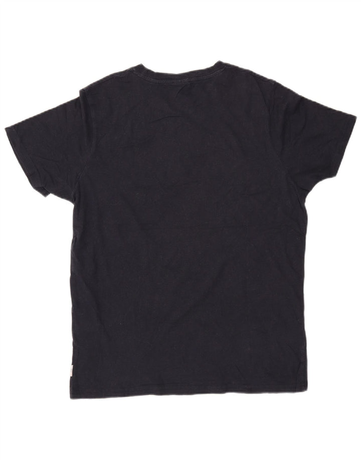 Ανδρικό γραφικό μπλουζάκι JACK & JONES Τοπ μεσαίου μπλε βαμβακερό