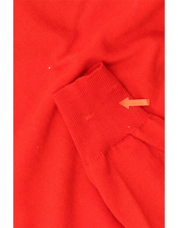 VINTAGE Ανδρικό πουλόβερ με λαιμόκοψη σε μεσαίο κόκκινο Argyle/Diamond