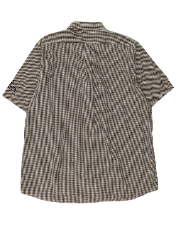 PRINGLE Ανδρικό κοντομάνικο πουκάμισο XL μαύρο βαμβακερό Gingham