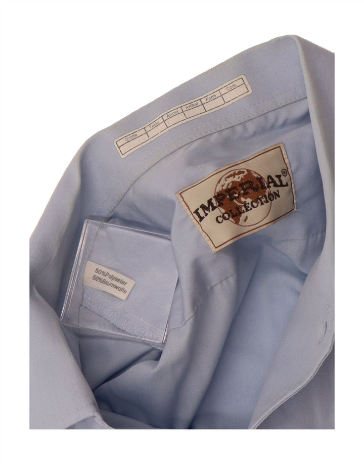 IMPERIAL Mens Short Sleeve Shirt Large Blue Polyester Vintage Imperial and Second-Hand Imperial from Messina Hembry 