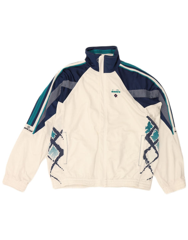 DIADORA Ανδρική φόρμα Davis Cup Top Jacket UK 38 Medium White Colourblock