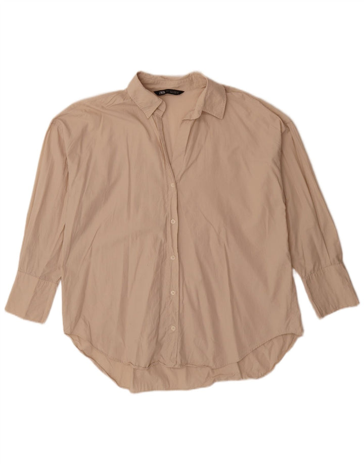 Zara Γυναικείο πουκάμισο Oversized UK 10 Small Beige