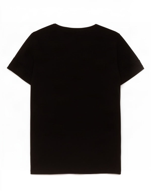 Γυναικείο γραφικό μπλουζάκι Guess Top UK 12 μεσαίο μαύρο πολυεστέρα