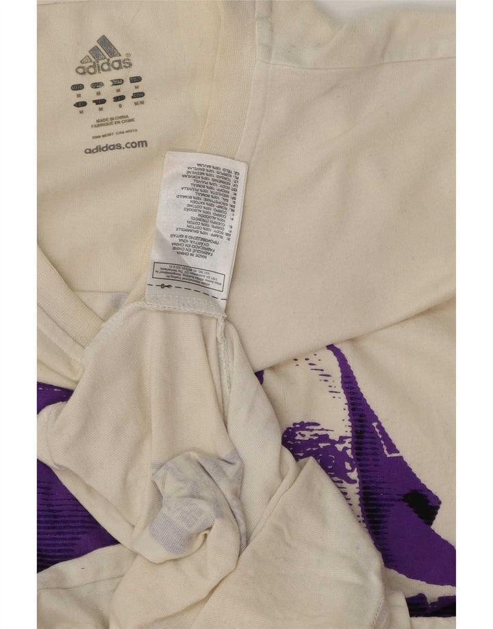 Adidas Ανδρικό T-Shirt NBA με γραφικό τοπ, μεσαίο λευκό βαμβακερό