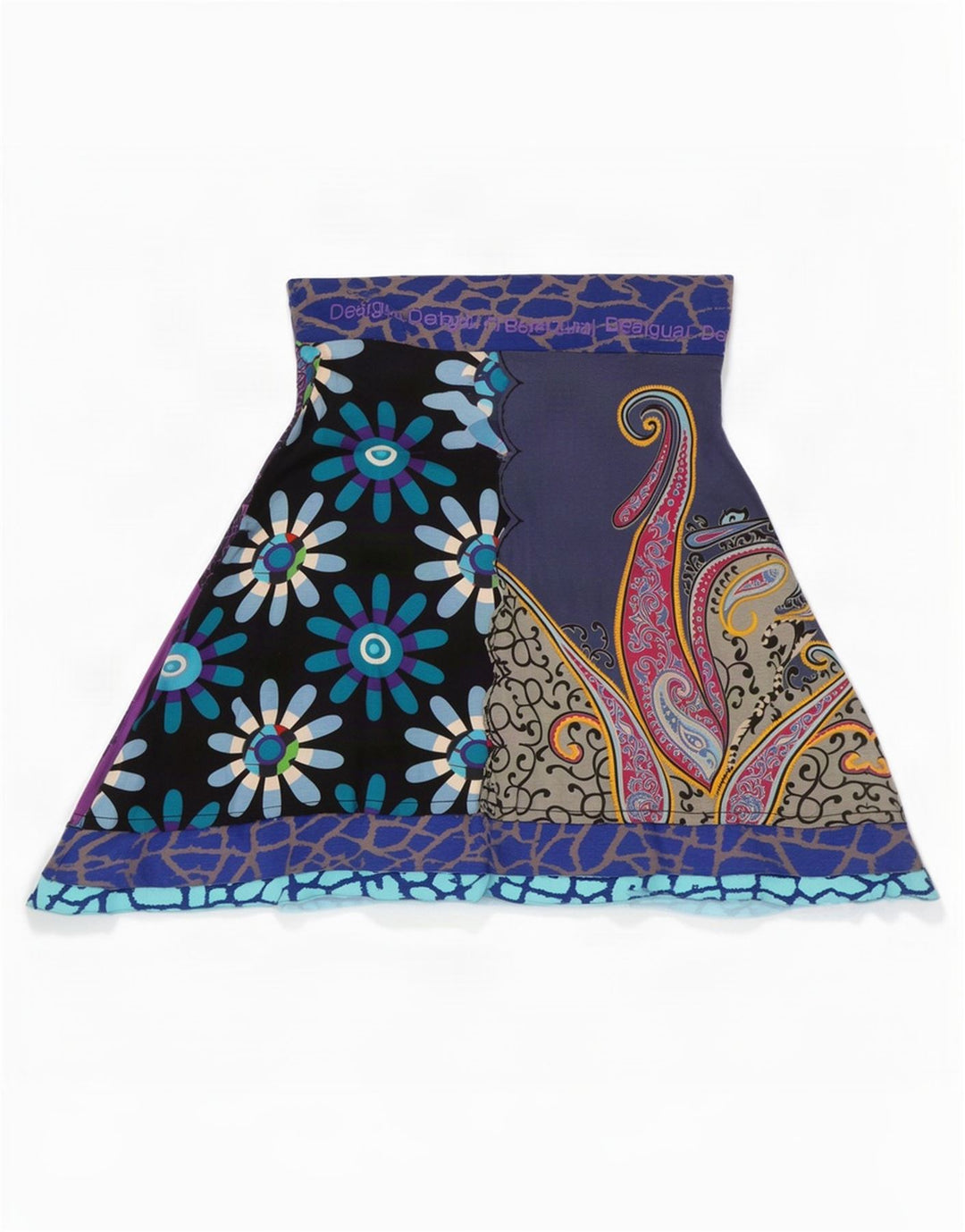 Desigual Γυναικεία γραφική φούστα A-Line μεσαία W30 πολύχρωμη Paisley