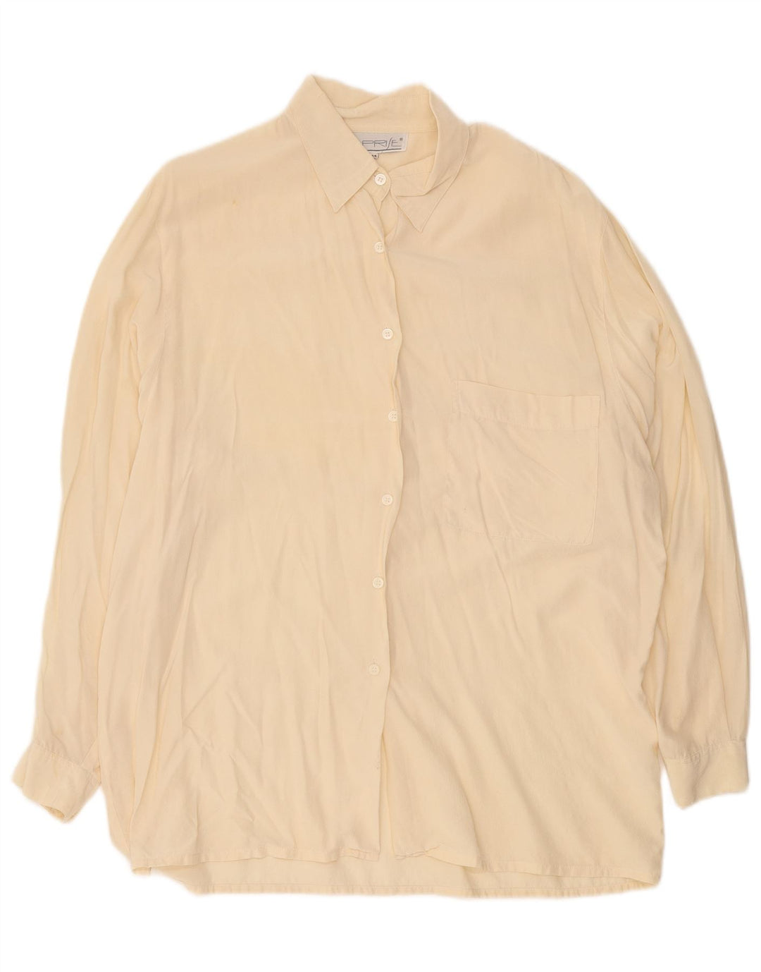 Vintage Γυναικείο Longline Oversized Μπλούζα EU 44 XL Μπεζ Μεταξωτό
