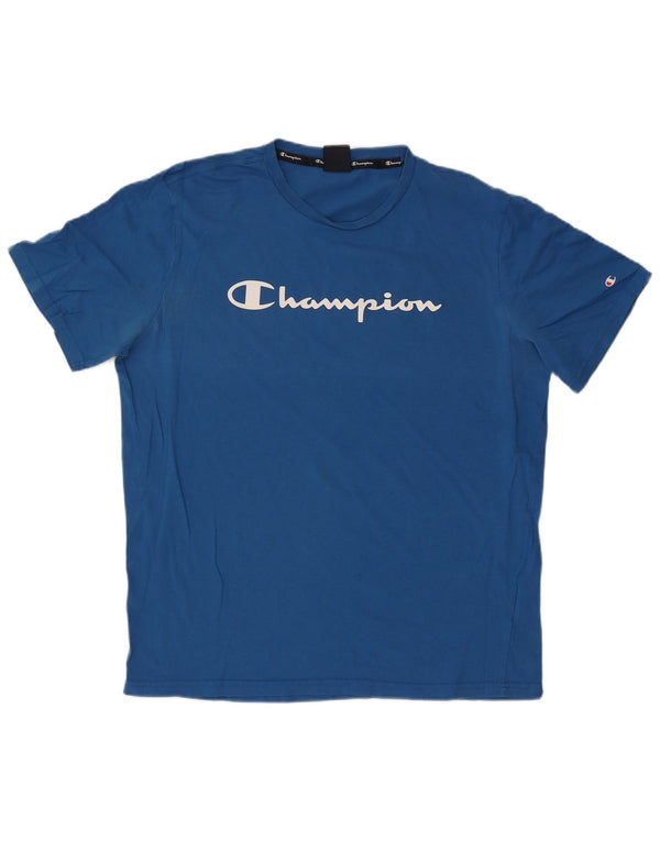 Champion Ανδρικό γραφικό T-Shirt Top 3XL Μπλε βαμβακερό