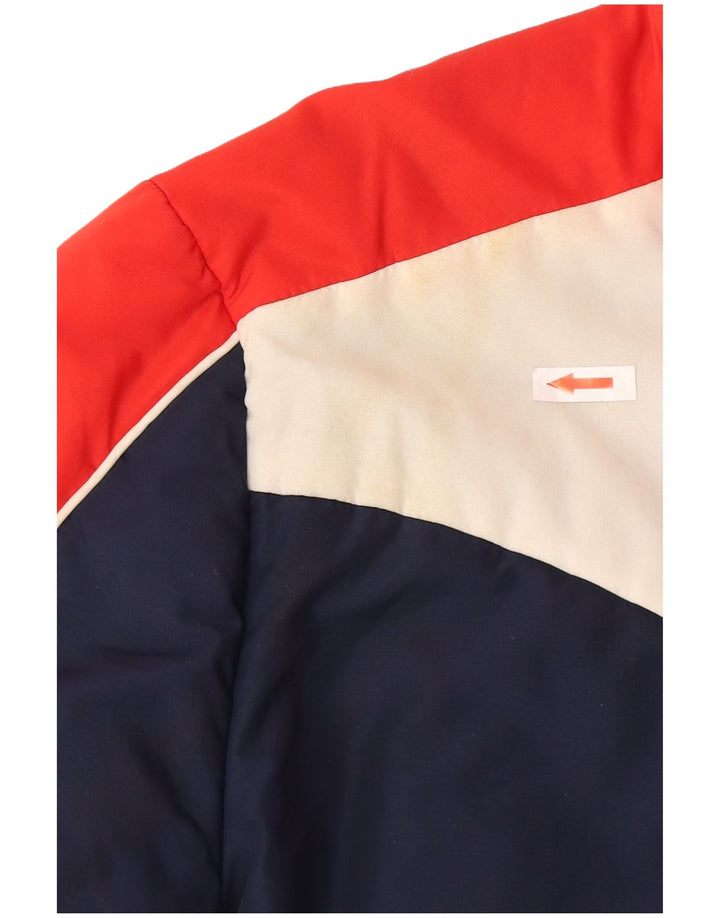 Vintage γυναικείο μπουφάν UK 14 Large Navy Blue Colourblock