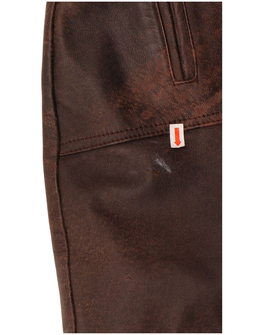 Vintage Γυναικείο Δερμάτινο Παλτό UK 14 Δερμάτινο Μεσαίο Καφέ