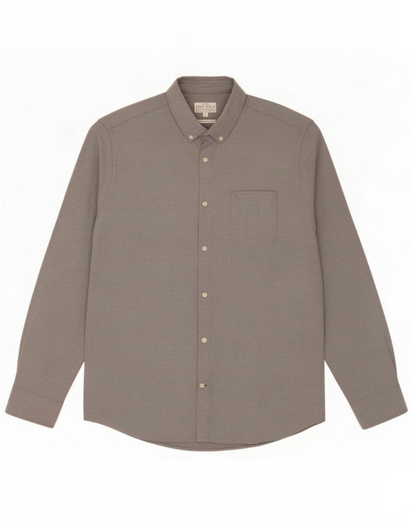 Jack Wills Ανδρικό πουκάμισο Classic Fit Large Grey Cotton