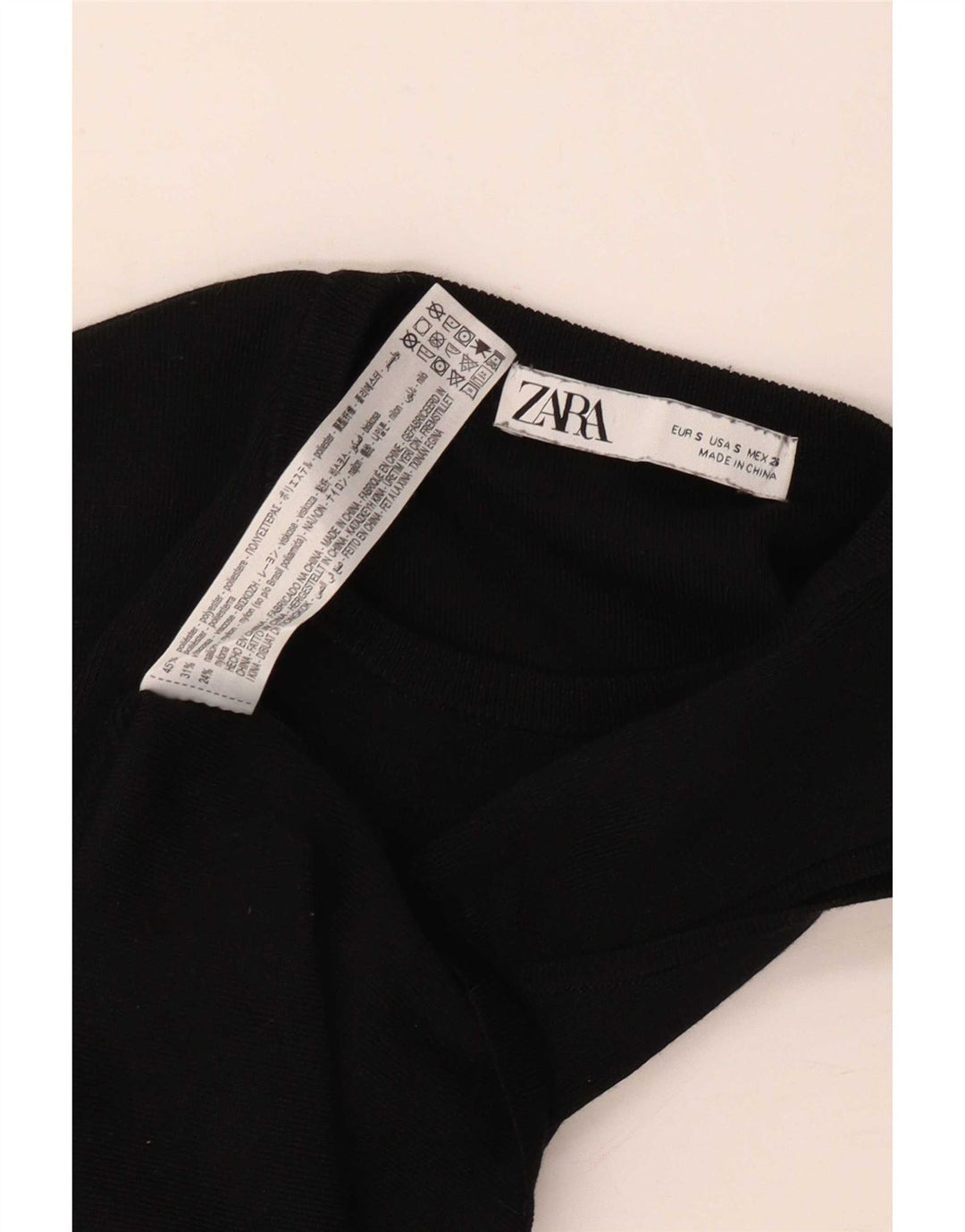 Zara Γυναικείο γιλέκο Crop UK 8 Small Black Polyester