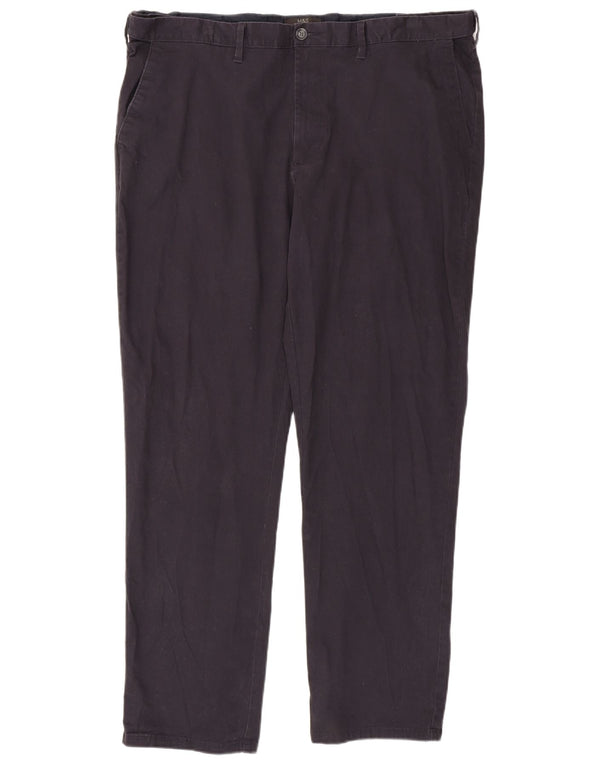 Marks & Spencer Ανδρικό παντελόνι Chino με κανονική εφαρμογή W44 L33 Navy Blue Cotton