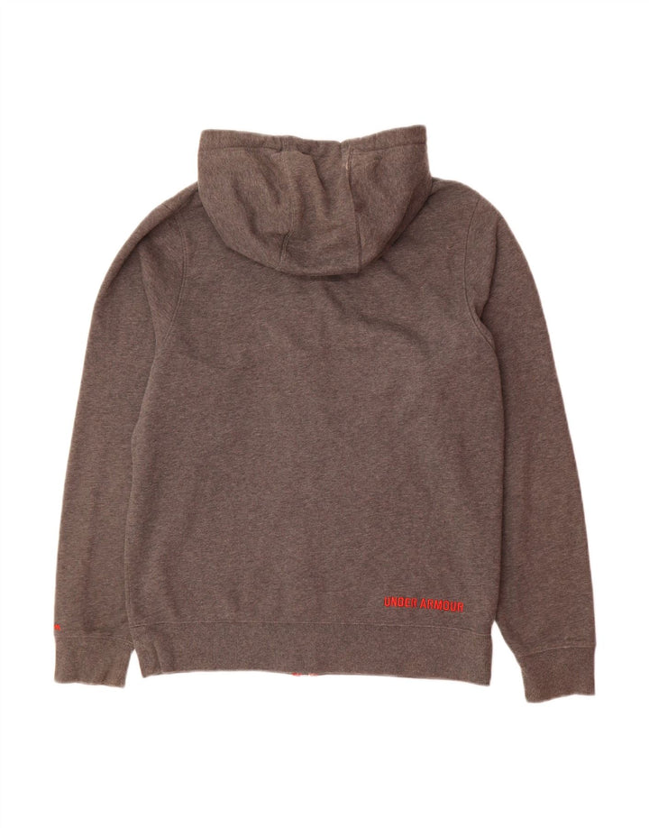 UNDER ARMOUR Mens Zip Hoodie Sweater Small Grey Cotton