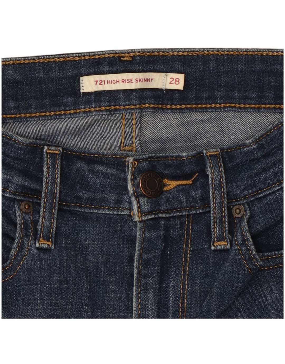 LEVI'S Γυναικεία 721 Ψηλόχρωμα Skinny Jeans W28 L29 Navy Blue