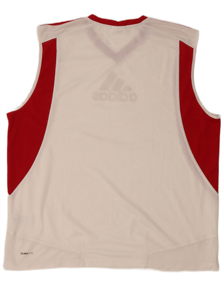 Ανδρικό γραφικό γιλέκο Climalite ADIDAS Top XL Λευκό πολυεστέρας