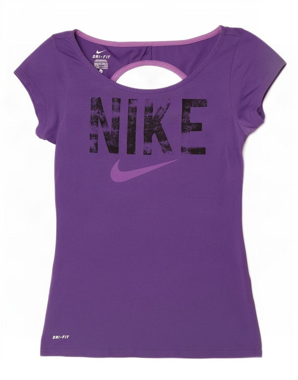 Γυναικείο γραφικό μπλουζάκι Nike Dri Fit Top UK 4/6 XS Purple