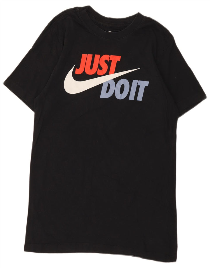 Ανδρικό γραφικό μπλουζάκι Nike, μικρό μαύρο βαμβακερό