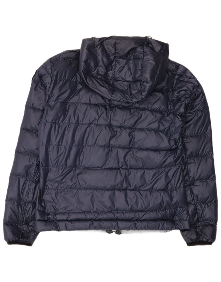 Blauer γυναικείο μπουφάν με κουκούλα UK 16 Large Navy Blue Polyamide