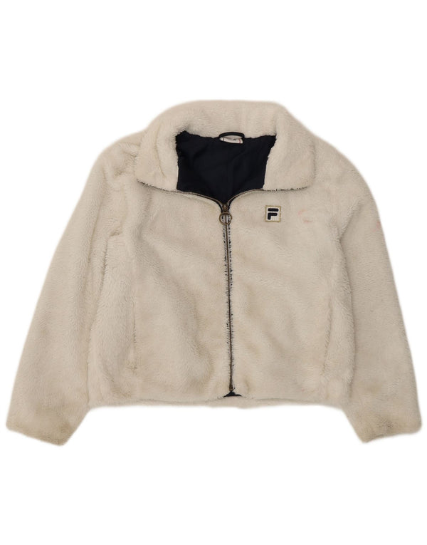 Fila Girls Crop Graphic Fleece Jacket 11-12 ετών Λευκό