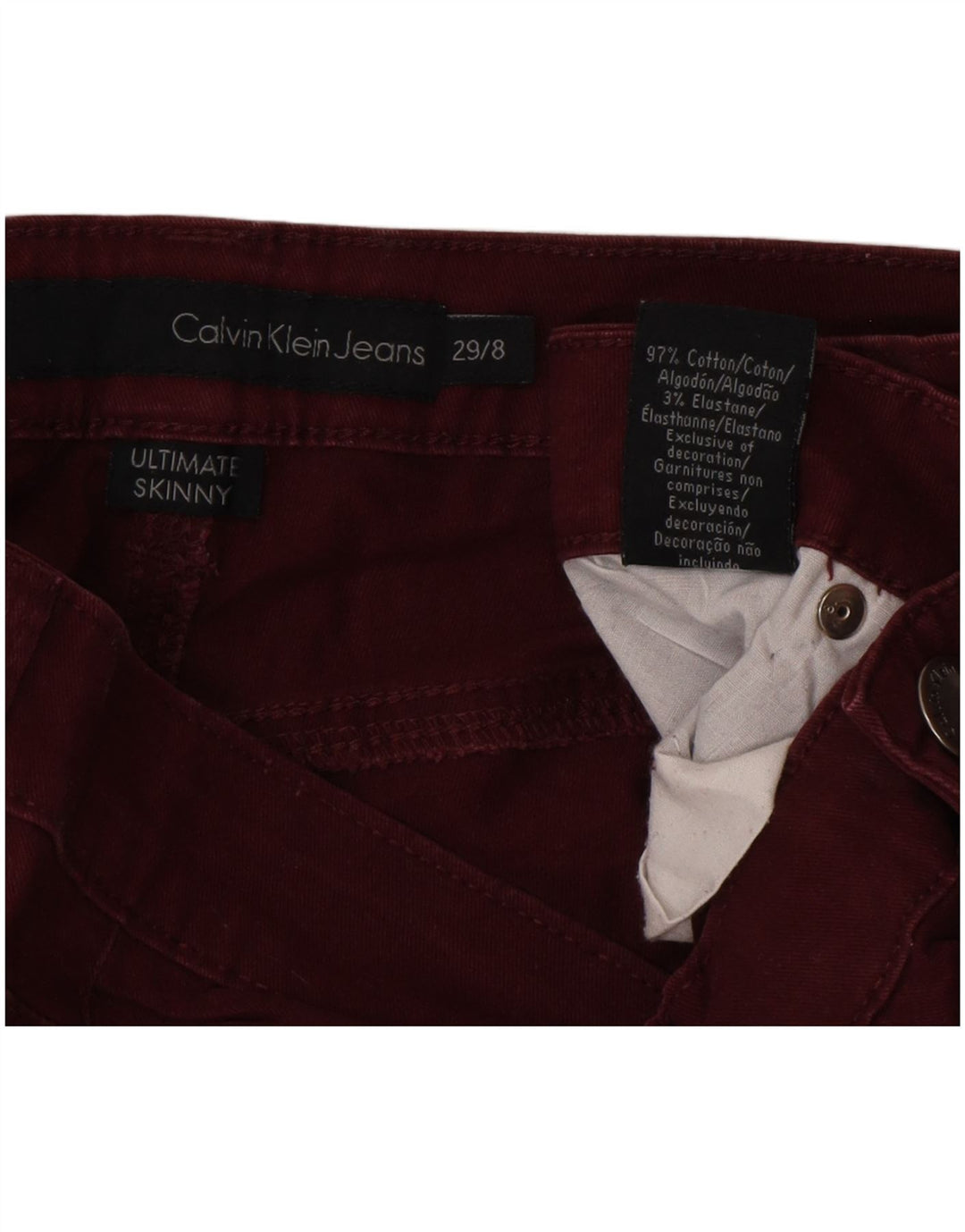 Calvin Klein Γυναικείο Ultimate Casual Παντελόνι US 8 Medium W29 L32 Burgundy
