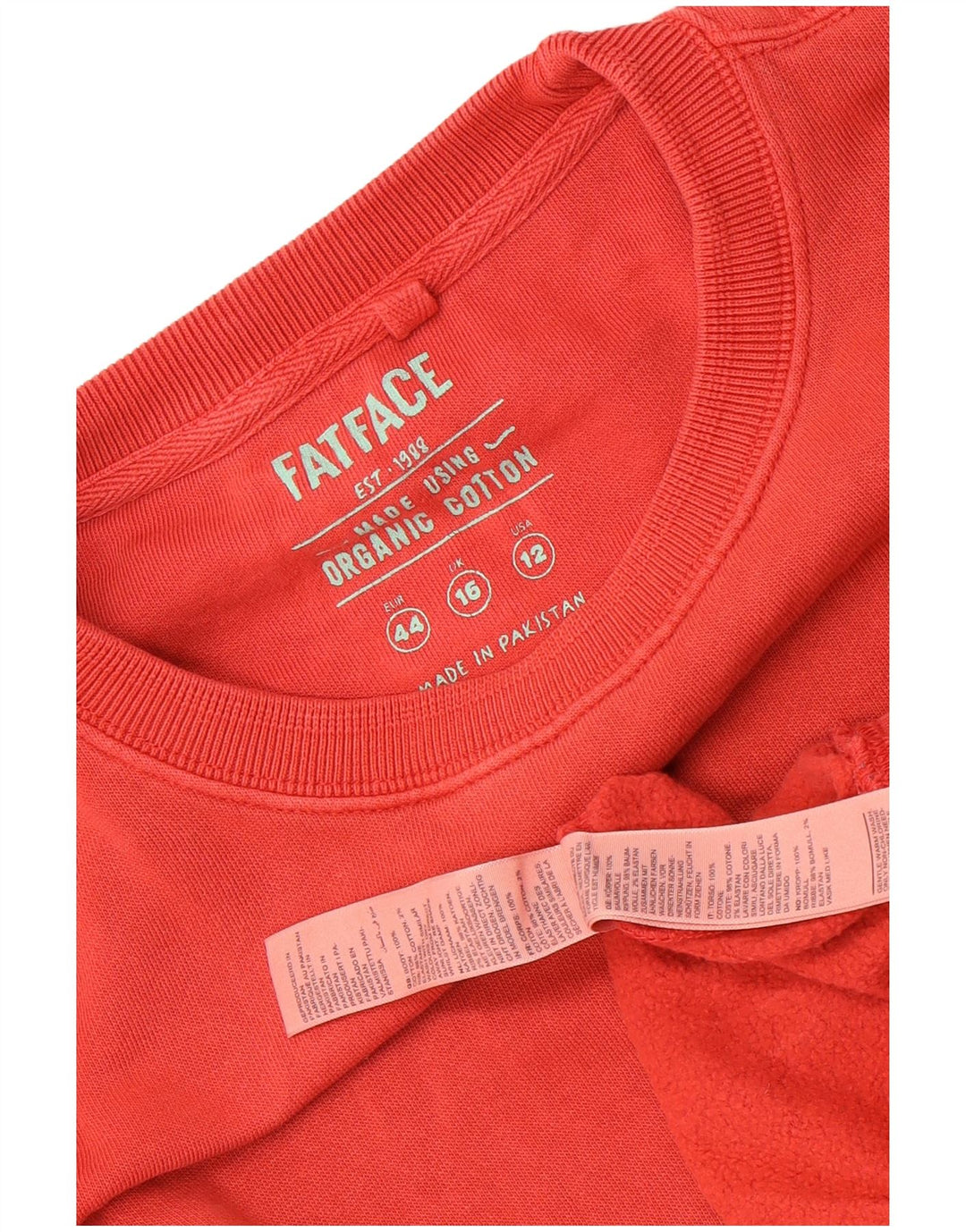 Fat Face Γυναικεία φούτερ μεγάλου μεγέθους Jumper UK 16 μεγάλο κόκκινο βαμβακερό