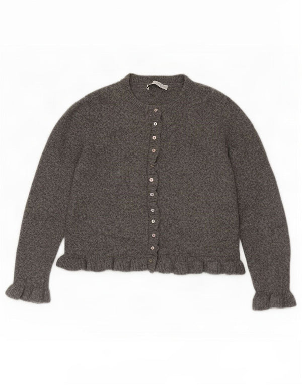 Zara Γυναικεία Ζακέτα UK 16 Large Grey Polyester
