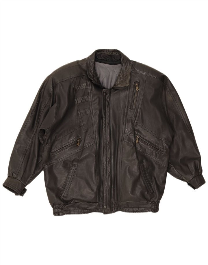 Vintage Ανδρικό Δερμάτινο Μπουφάν UK 42 XL Μαύρο