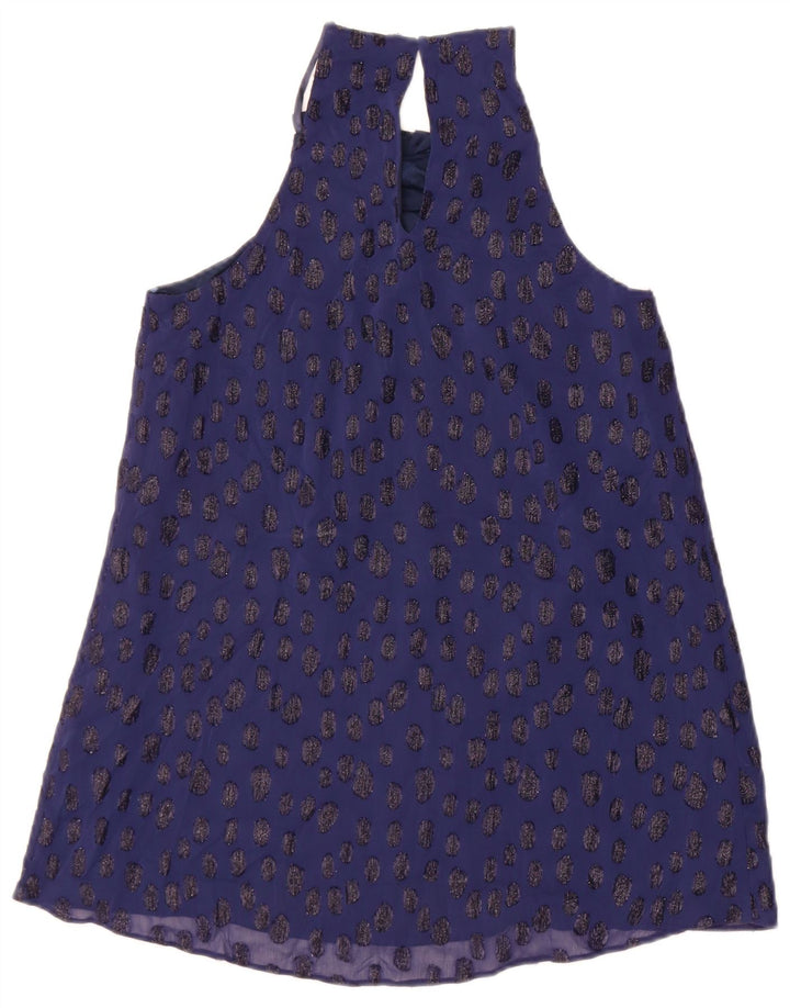 Coast Womens Halter Top 10 Small Navy Blue Spotted