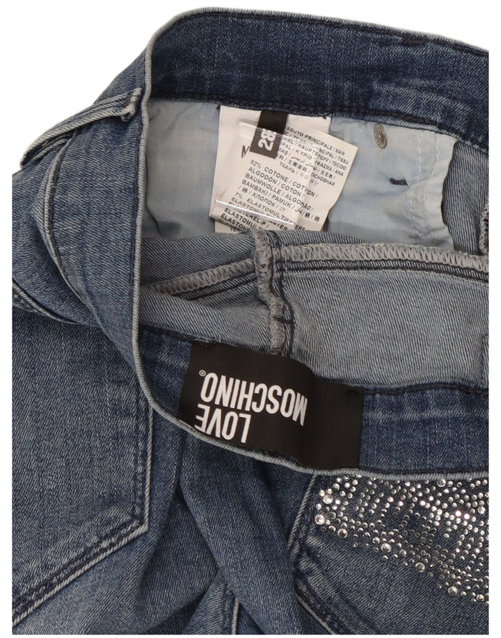 Γυναικείο Cropped Jeans MOSCHINO W28 L25 Μπλε βαμβακερό