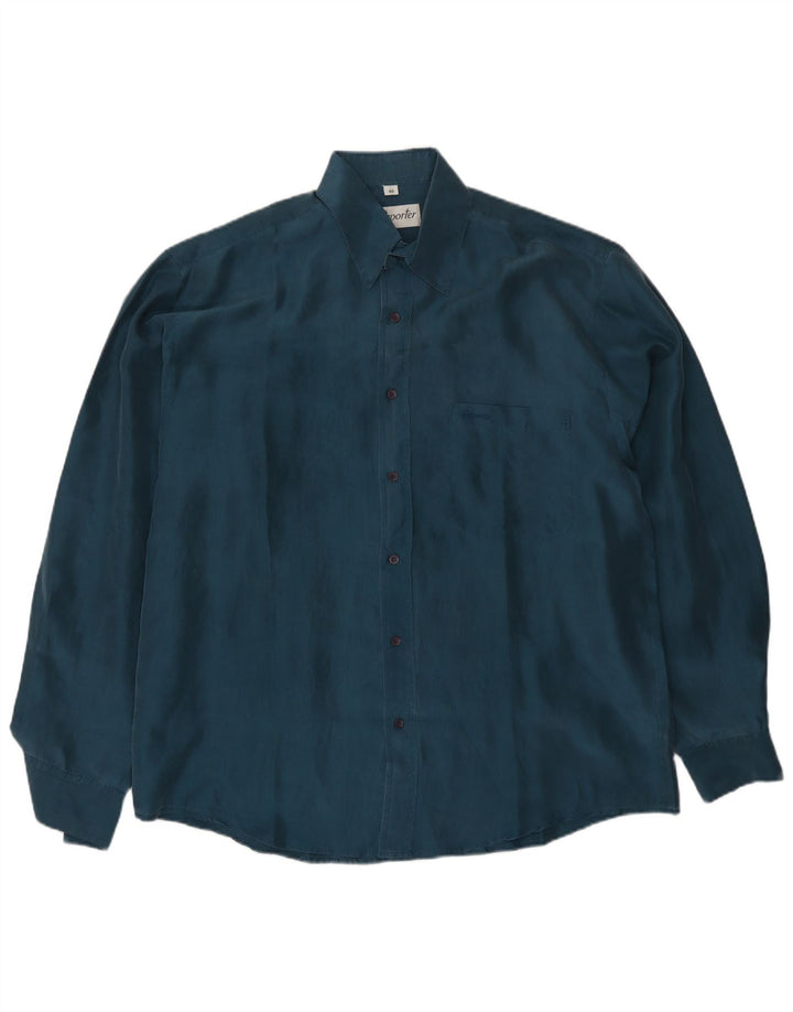 Ανδρικό πουκάμισο Reporter Μέγεθος 40 Medium Navy Blue Silk
