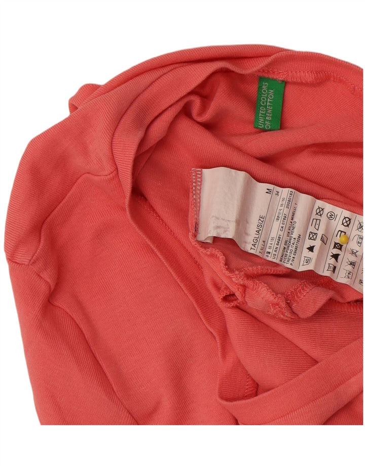 Benetton Γυναικείο T-Shirt Top UK 12 Μεσαίο Ροζ Βαμβακερό