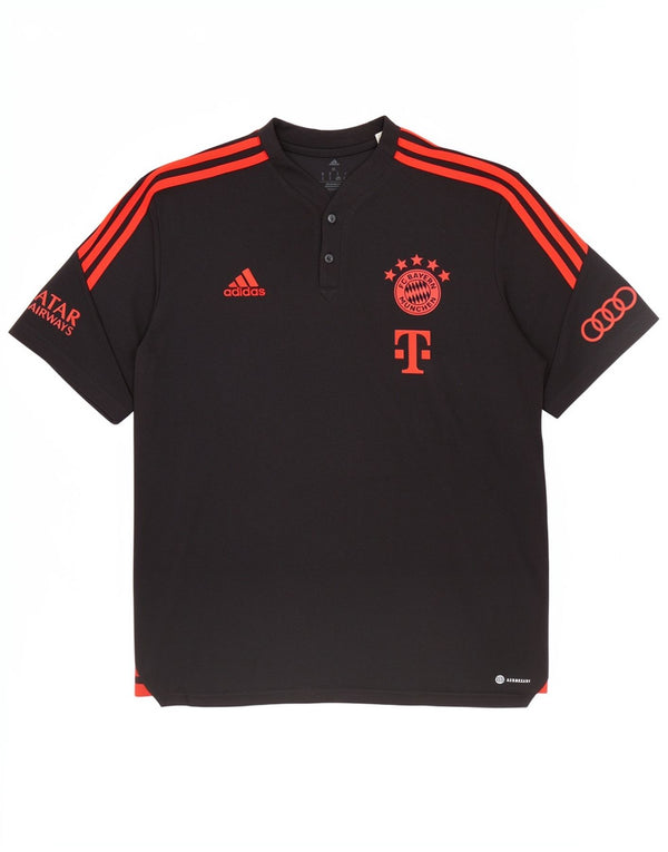 Γραφικό T-shirt Adidas Mens FC Bayern Munchen Top XL μαύρο βαμβακερό
