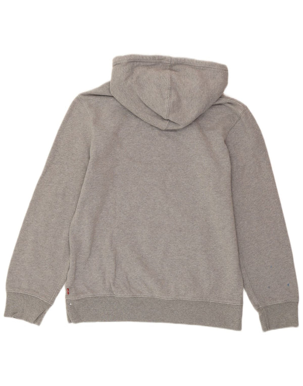 LEVI'S Γυναικείο Γραφικό Hoodie Jumper UK 14 Medium Grey Cotton