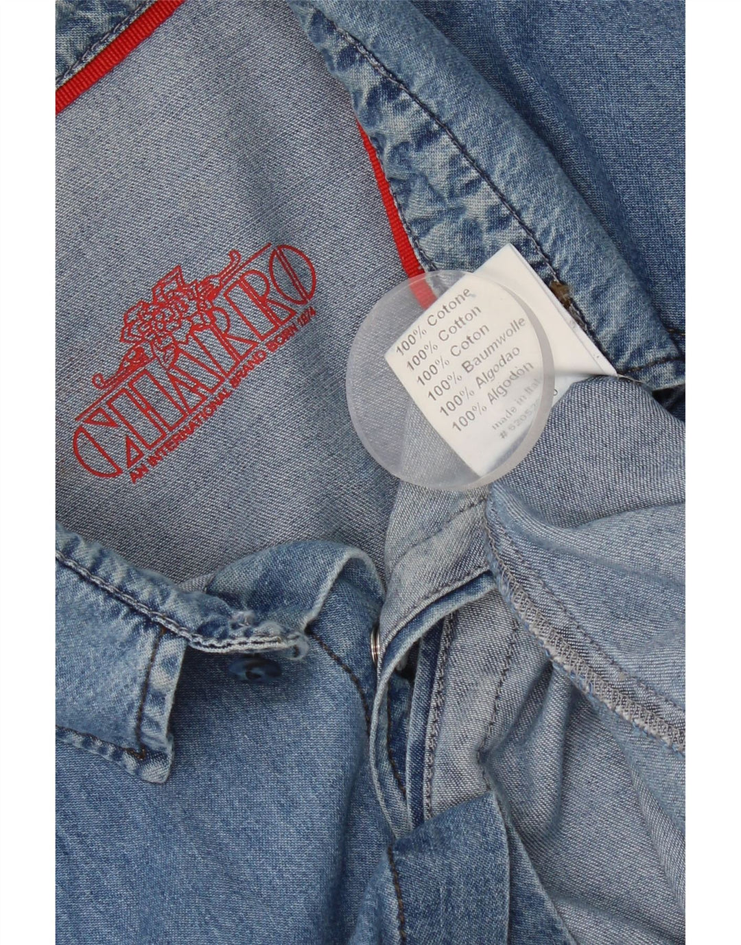 Charro Ανδρικό τζιν πουκάμισο μεγάλο μπλε βαμβακερό