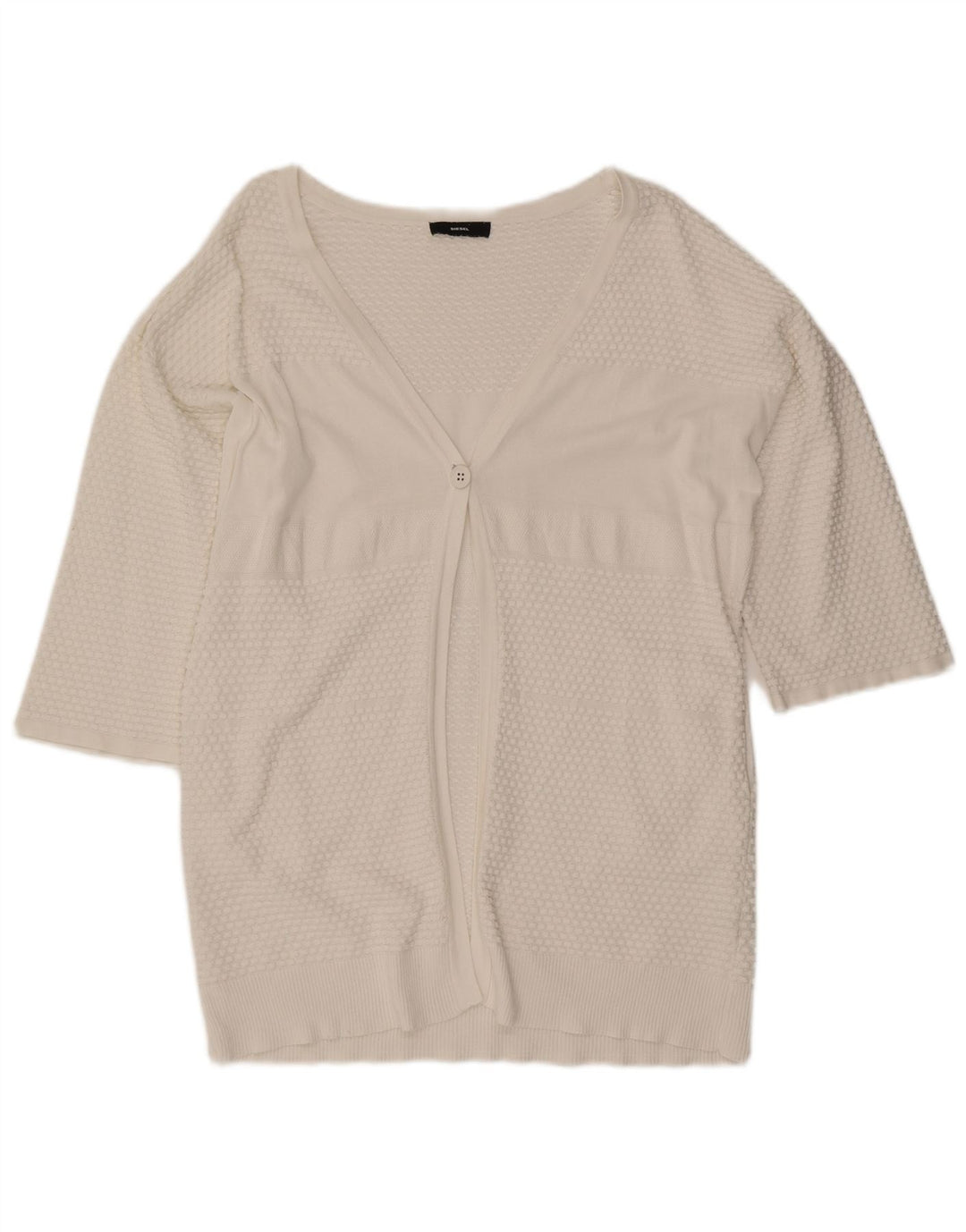 Diesel γυναικείο μανίκι 3/4 oversized πουλόβερ ζακέτα UK 10 Small White