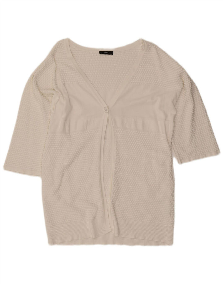 Diesel γυναικείο μανίκι 3/4 oversized πουλόβερ ζακέτα UK 10 Small White