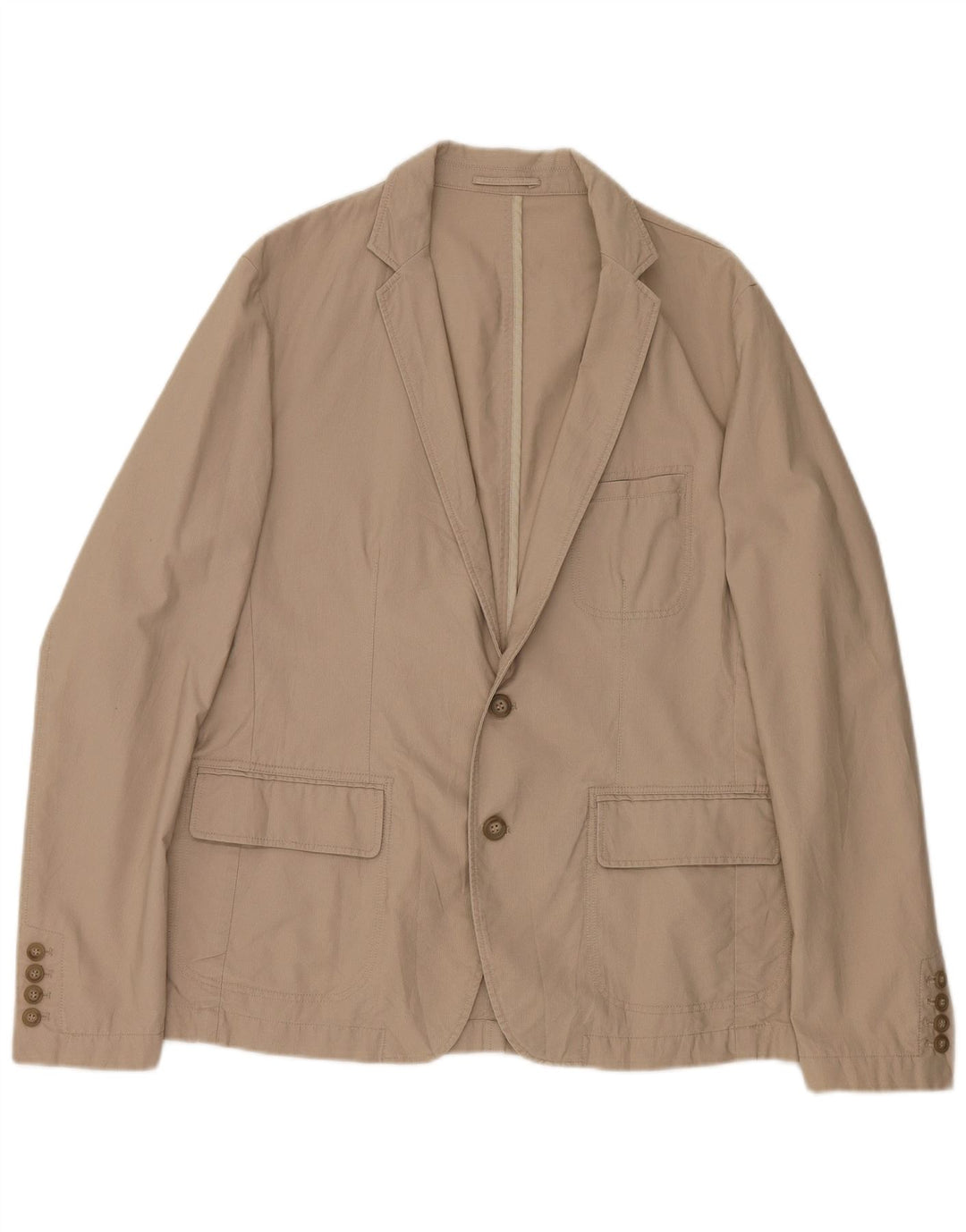 ZARA Ανδρικό σακάκι μπλέιζερ με 2 κουμπιά EU 54 XL Μπεζ βαμβακερό