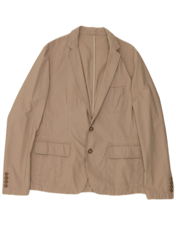 ZARA Ανδρικό σακάκι μπλέιζερ με 2 κουμπιά EU 54 XL Μπεζ βαμβακερό