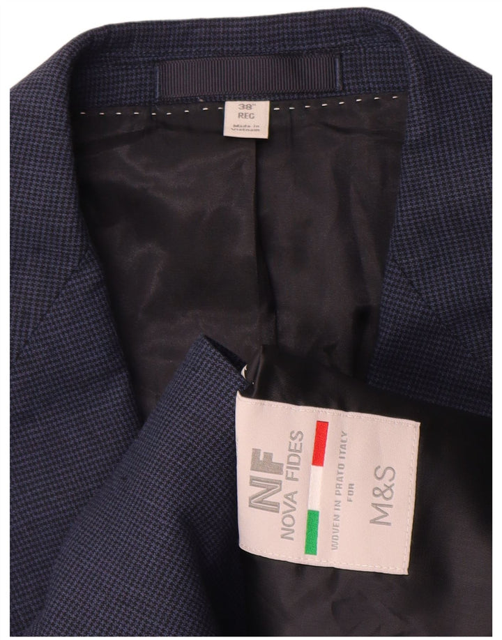 Marks & Spencer Ανδρικό σακάκι με 2 κουμπιά σακάκι UK 38 Medium Blue Houndstooth